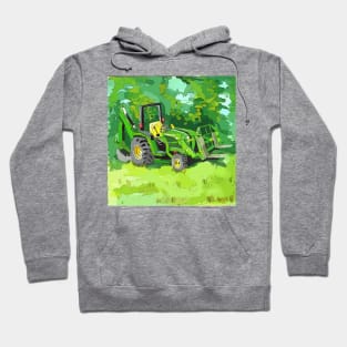 Artistic illustration of a “green” backhoe tractor with front loader Hoodie